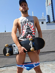 Aussie Mitch enjoying the sunshine - Naked on Ben's rooftop in Melbourne
