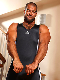 Hairy wrestler Roman Wright