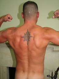 Mature muscle hunk Rex jerking off dick