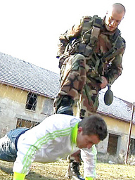 Young soldier forced to suck