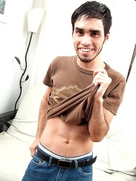 Daniel jacking off his uncut cock