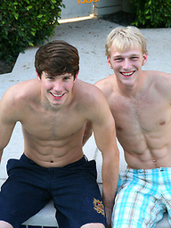 Hot colleje boys Spencer and Travis shows their hot muscled bodies