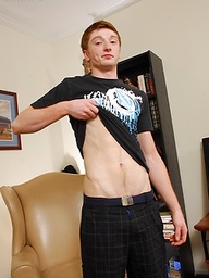 Redhead Aardon Lee busts a massive nut.