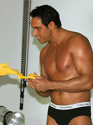Marcello modelling for a sexy sock shoot in milan