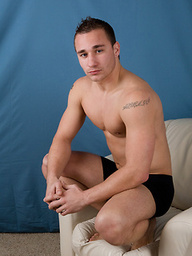 Hot stud Latien James strokes dick